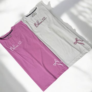 Pink Bow Oversized Tee