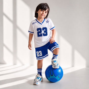 Kids Blue Contrast Jersey Track
