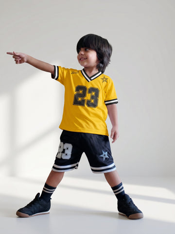 Kids Yellow Contrast Jersey Track