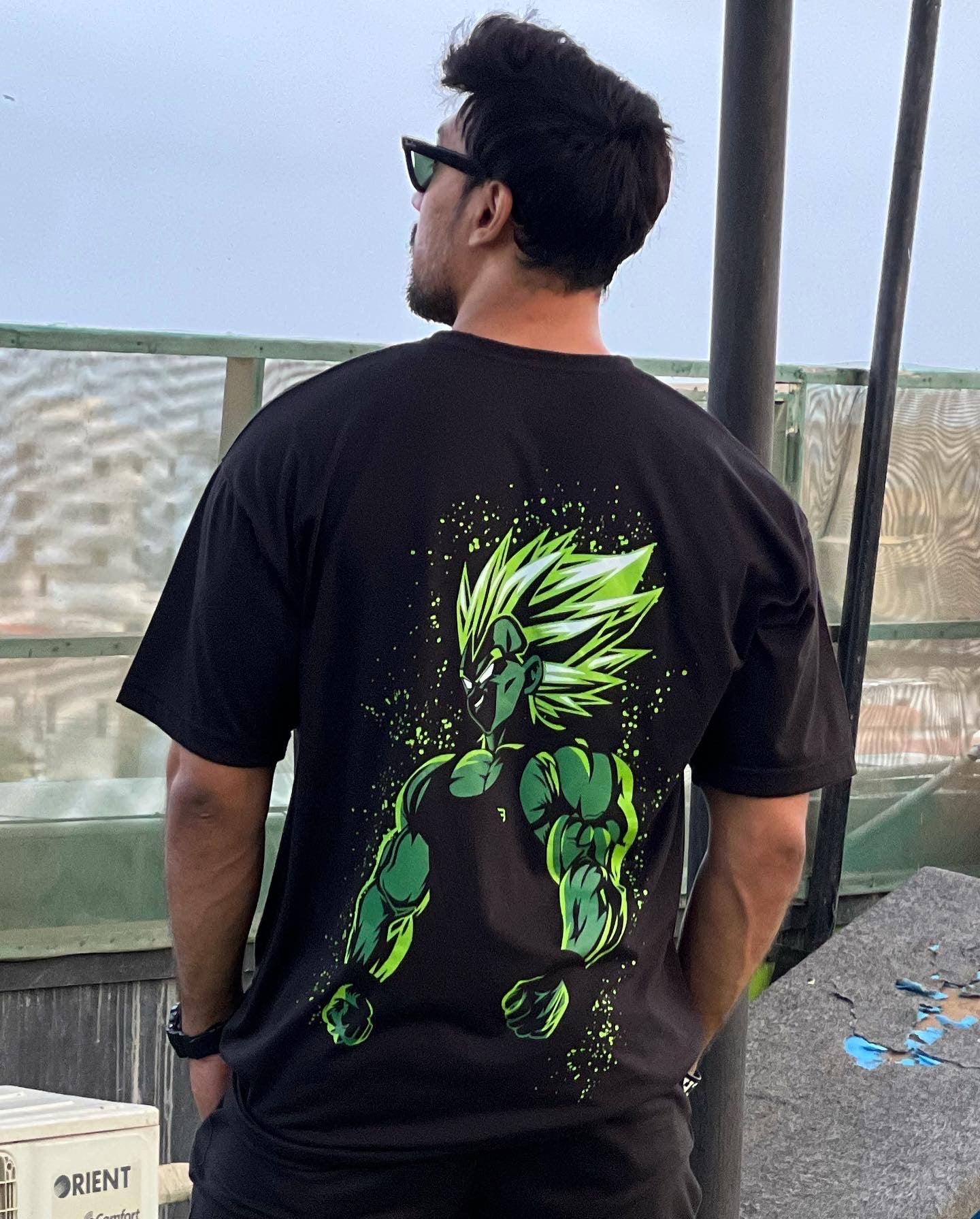 Goku Green Tee Oversized