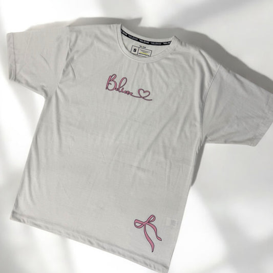 Pink Bow Oversized Tee
