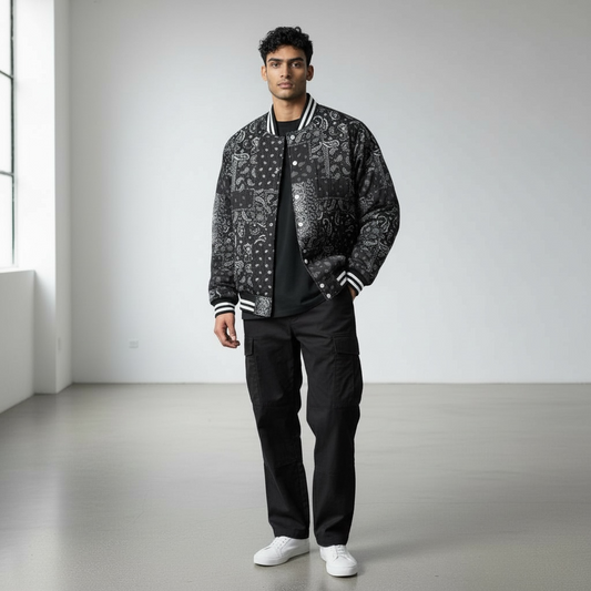 Believe paisley varsity jacket