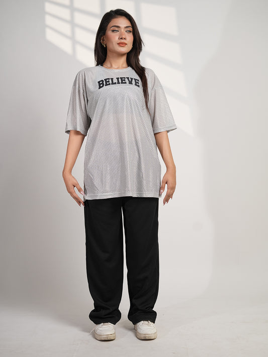 Customize your Name Gray Mesh Shirt