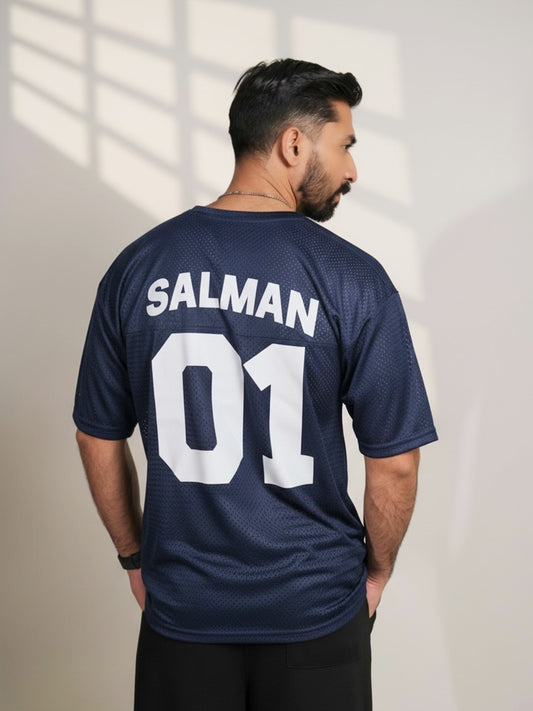 Customize your Name Navy Mesh Shirt