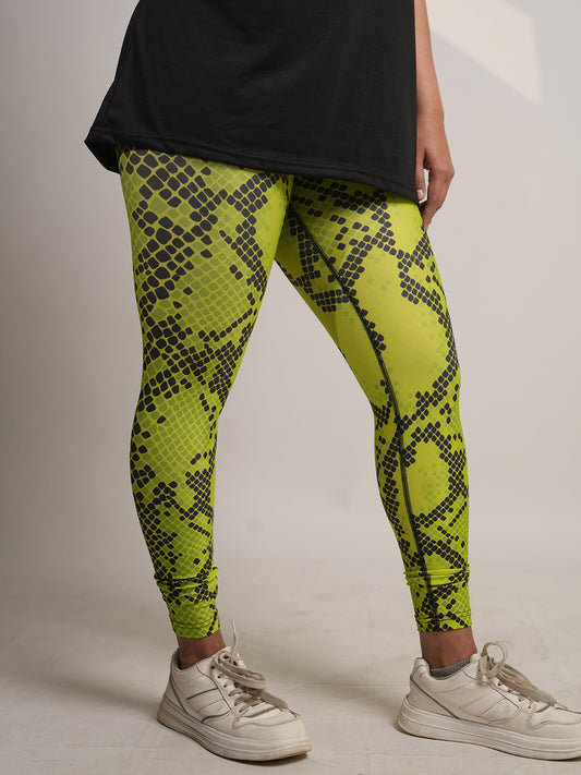 Neon Snake Print Leggings