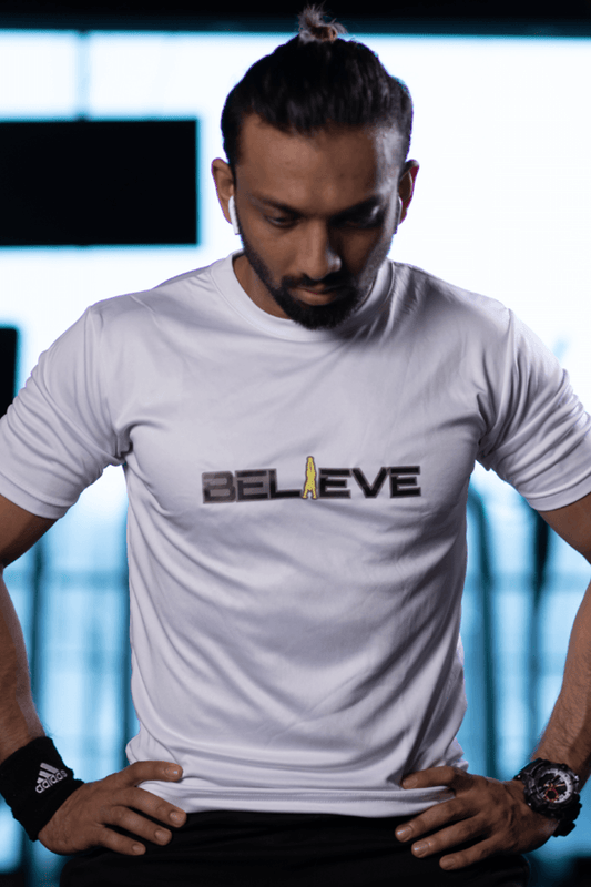 Believe White Basic Tee