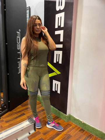 Combat Camo Green Women Tracksuit