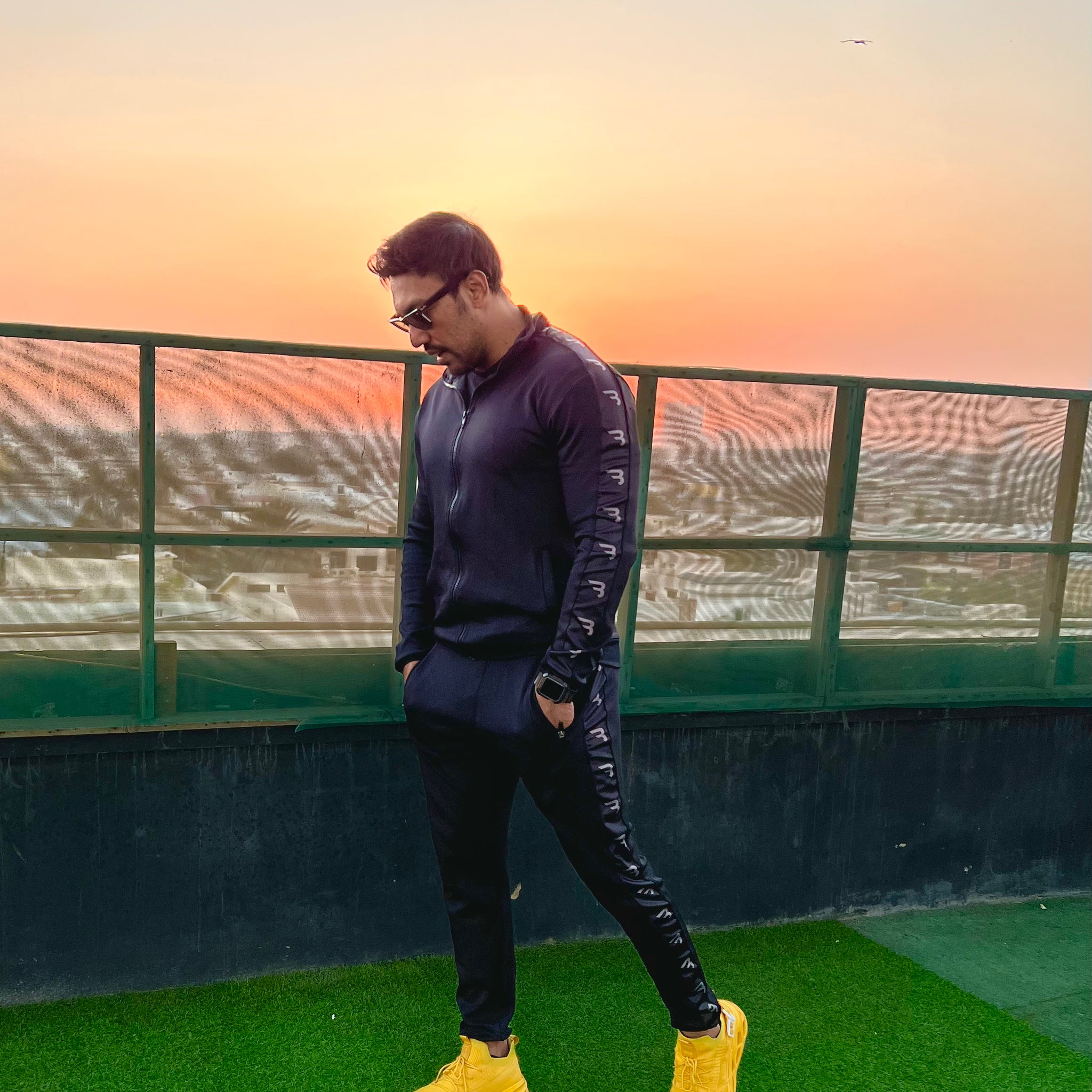 B-Track Black Men Tracksuit